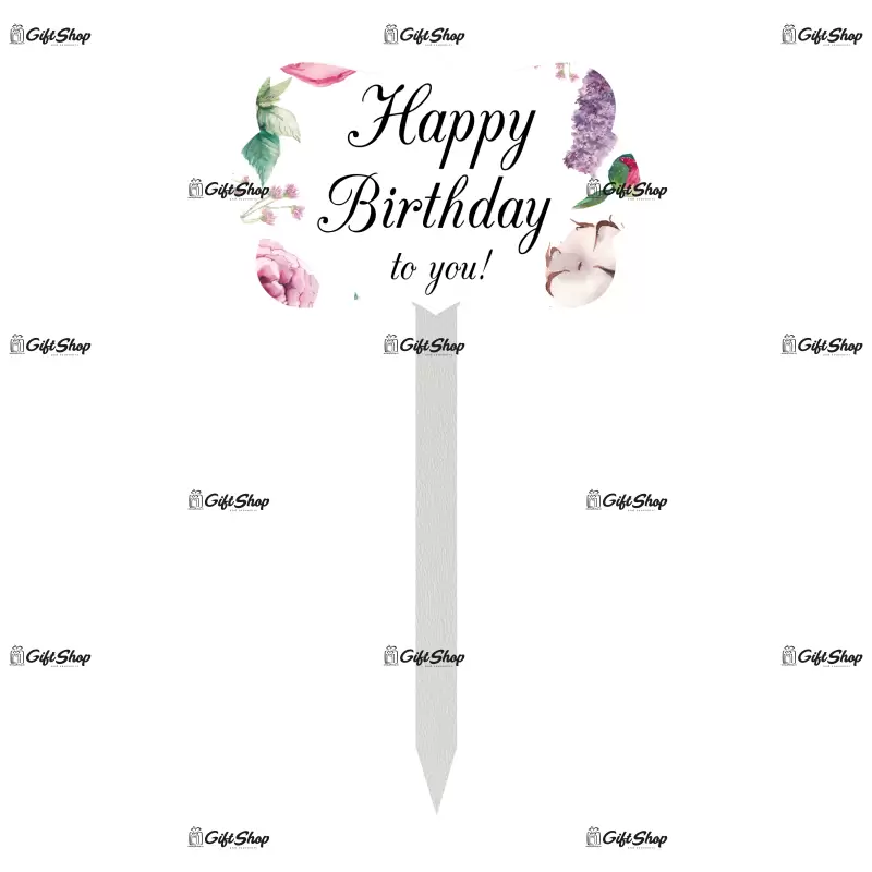 Happy birthday, topper lemn, model c